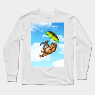 ginger cat on a windy day Long Sleeve T-Shirt